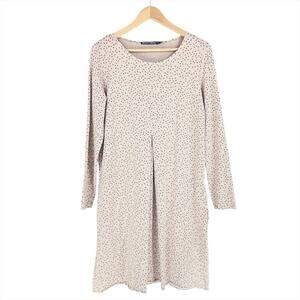 GUDRUN SJODEN Relaxed Tunic Dress Long-Sleeved w/ Sprinkle Dotted Pattern Size M